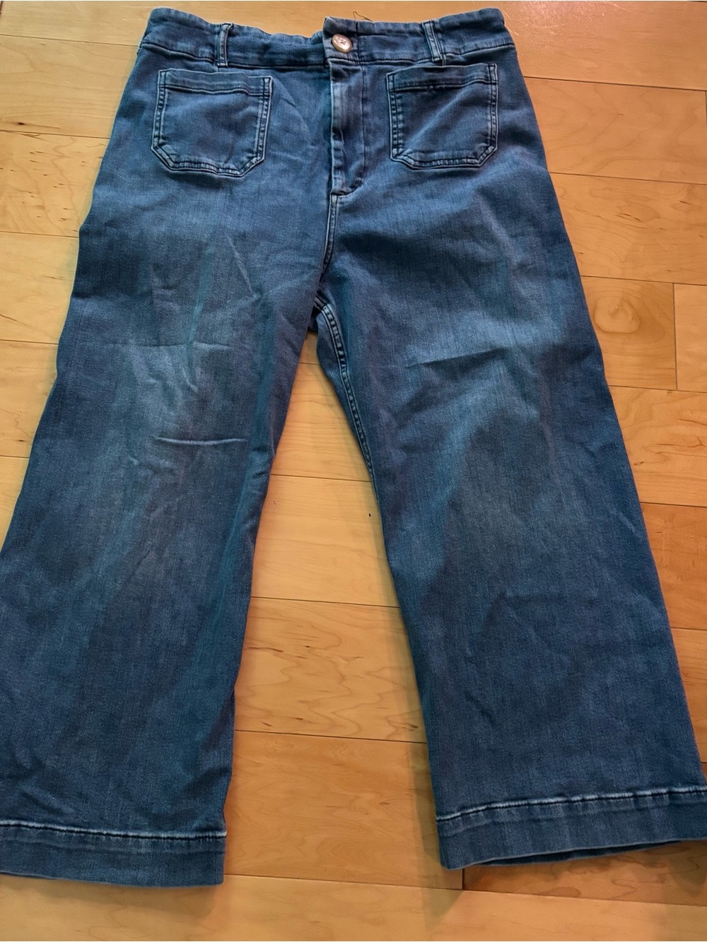 Anthropologie Maeve Colette Jeans high rise in Blue Denim cropped 34